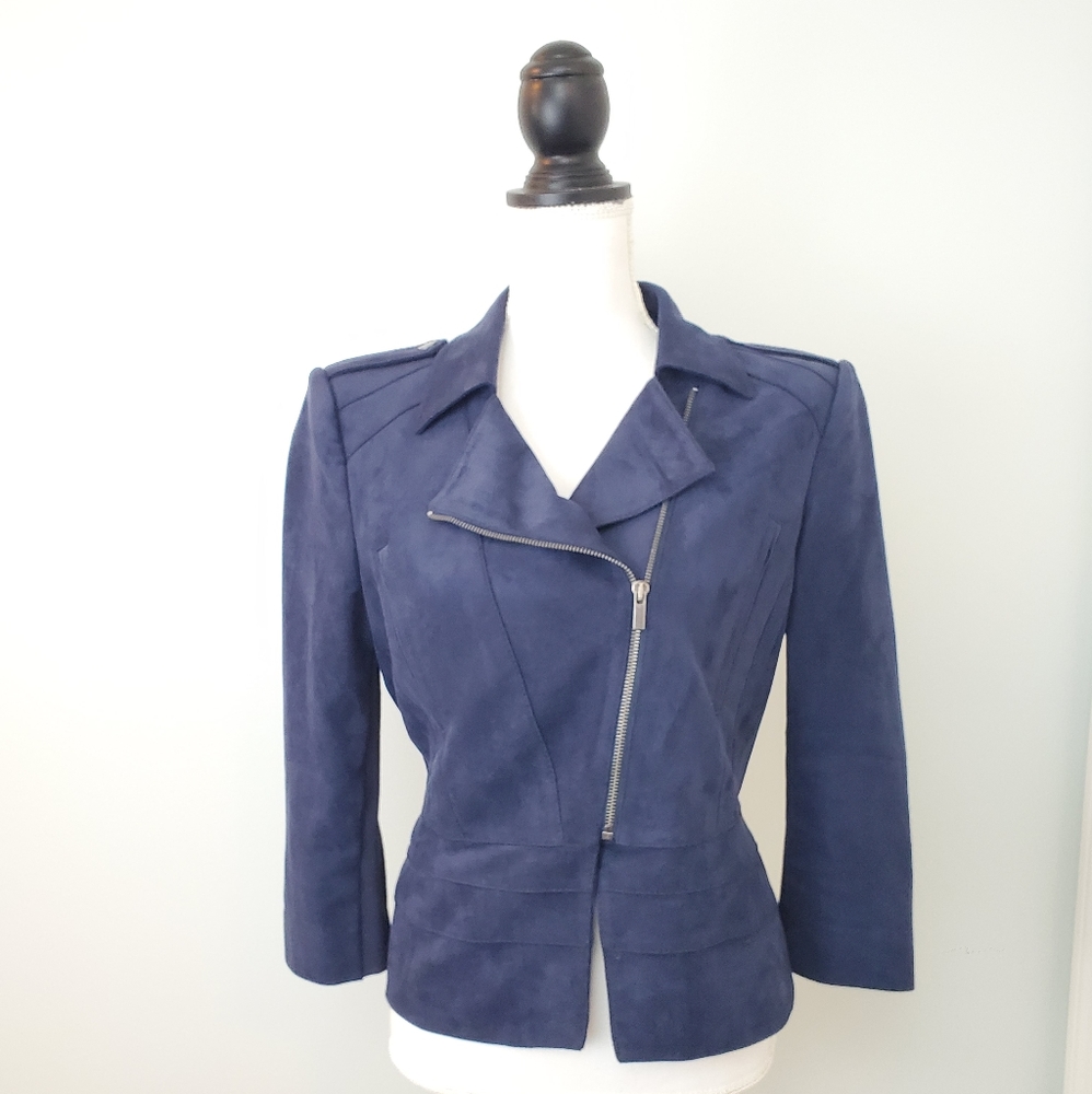 BCBGMAXAZRIA Suede Moto Peplum Jacket